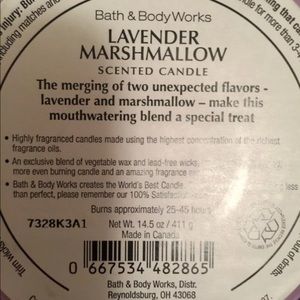 bath and body works Accents - Lavender Marshmallow 3-wick candle bath and body works Accents - Lavender Marshmallow 3-wick candle
